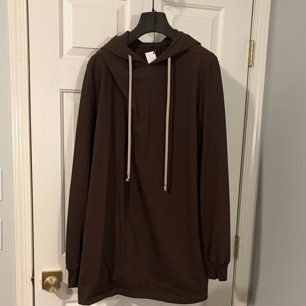 Rick Owens Tecuatl Hiked Hoodie in Blood